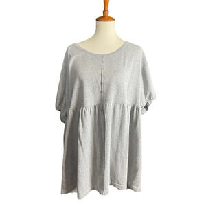 Mainstreet Blues Peasant Tunic Gray Women Size 3X NWT Cotton Boho